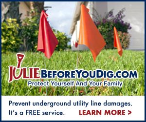 contact JULIE1call before putting a outdoor digging
